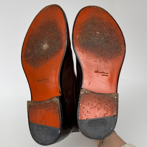 Santoni Goodyear Brown Leather Chelsea Boots - Picture 6 of 10